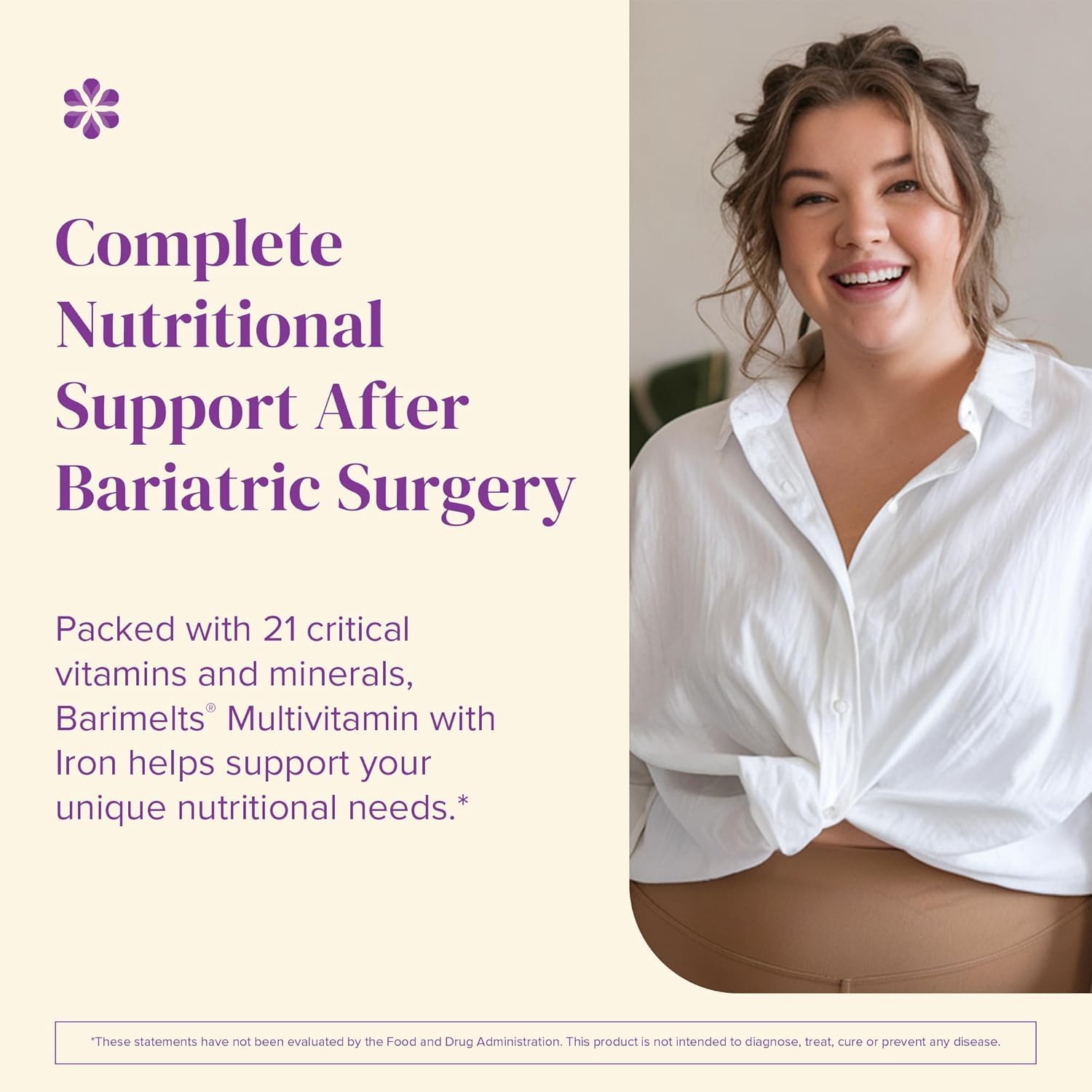 Barimelts natural blueberry flavor tablets, sugar-free and gentle on the stomach