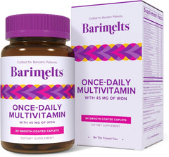 BariMelts bariatric multivitamin bottle for convenient once-daily post-surgery nutrition.