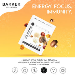 Barker Wellness Co Shiitake and Reishi gummies offering vitality and cognitive support