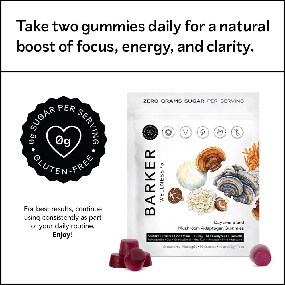 Barker Wellness Co Strawberry Pineapple gummies delivering tasty daily vitality and mood support