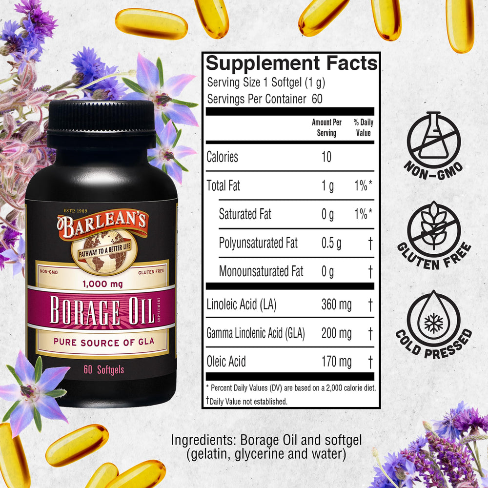 Barlean's Borage Oil used in skincare routines for potential hydration