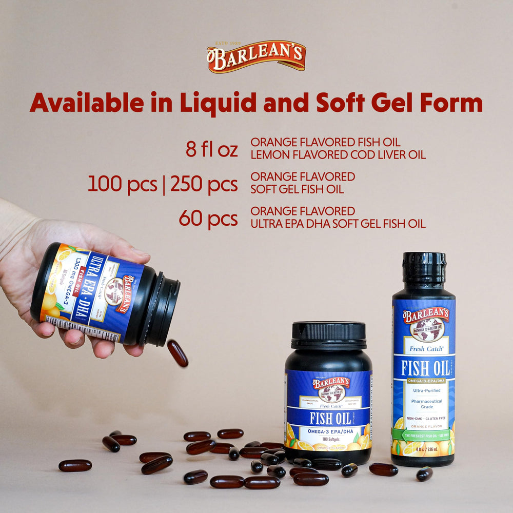Quality seal and lab-testing icon accompany Barlean's oil for trust