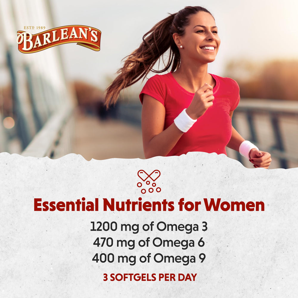 Barlean's Essential Woman product supports hair and skin hydration