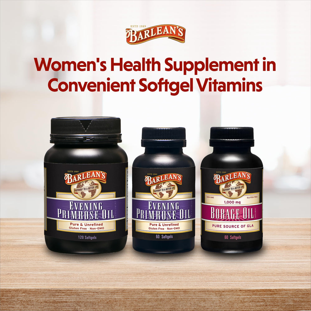 Barlean's Evening Primrose Oil made in USA badge for trusted domestic production.