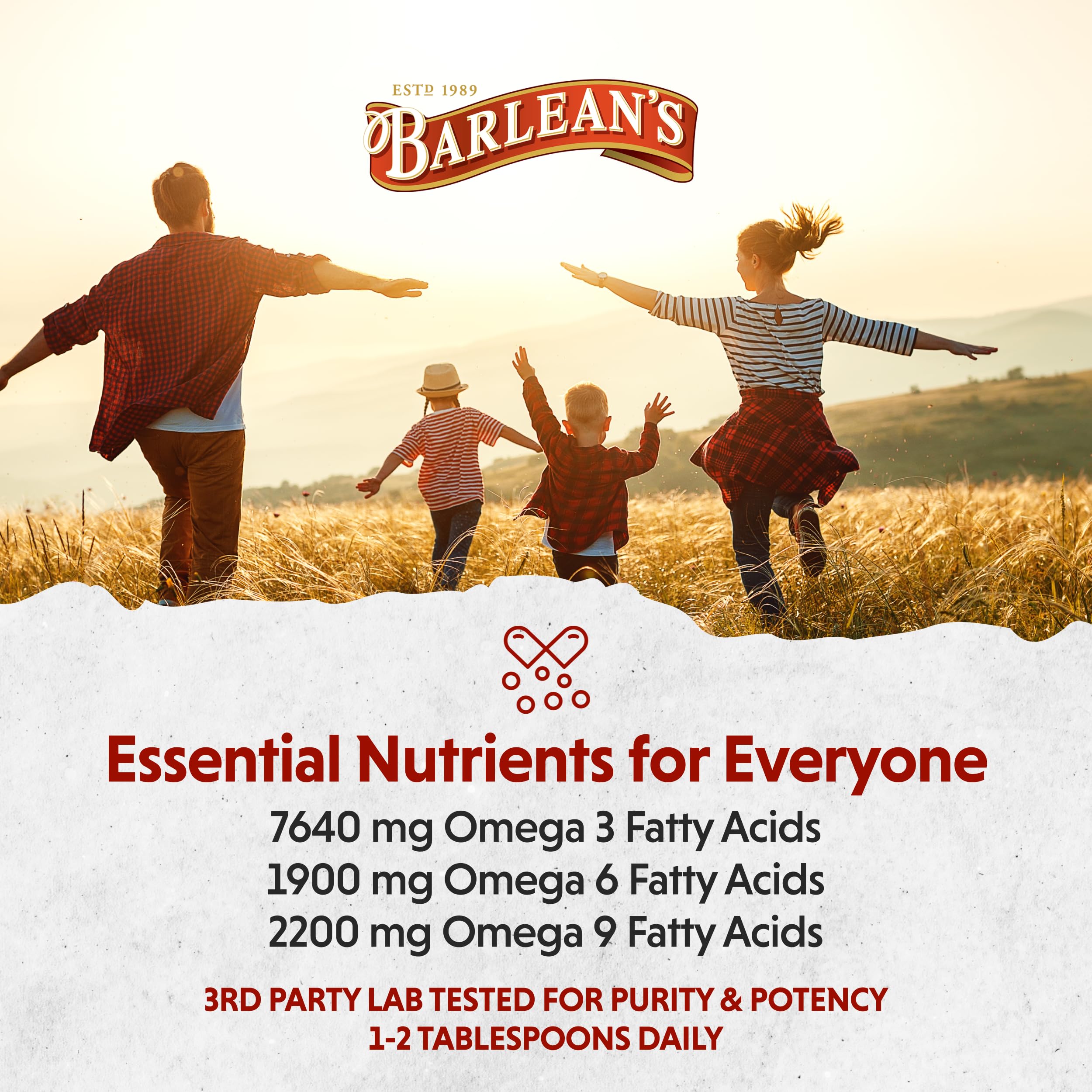 Barlean's flaxseed oil is vegan and gluten-free for plant-based diets.