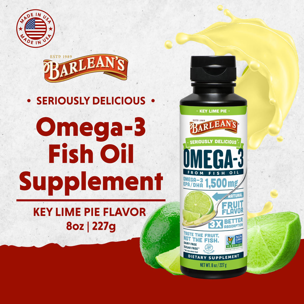 Barlean's emulsified Omega-3 texture highlights creamy taste and digestion.