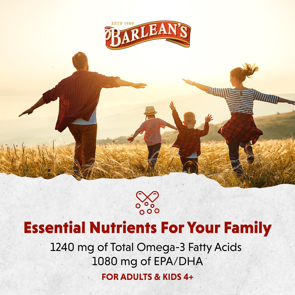 Barlean's Omega 3 non-GMO label highlights supplement purity.