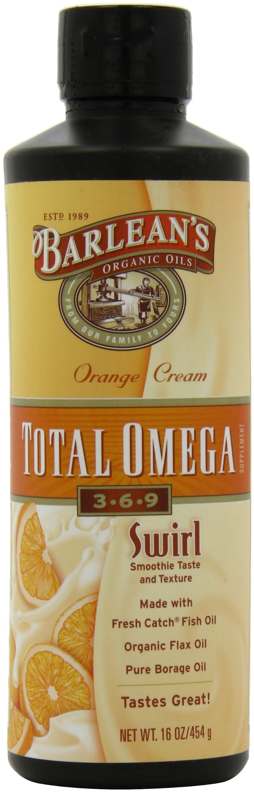 Orange Creme flavor close-up highlighting creamy texture of Barlean's oil