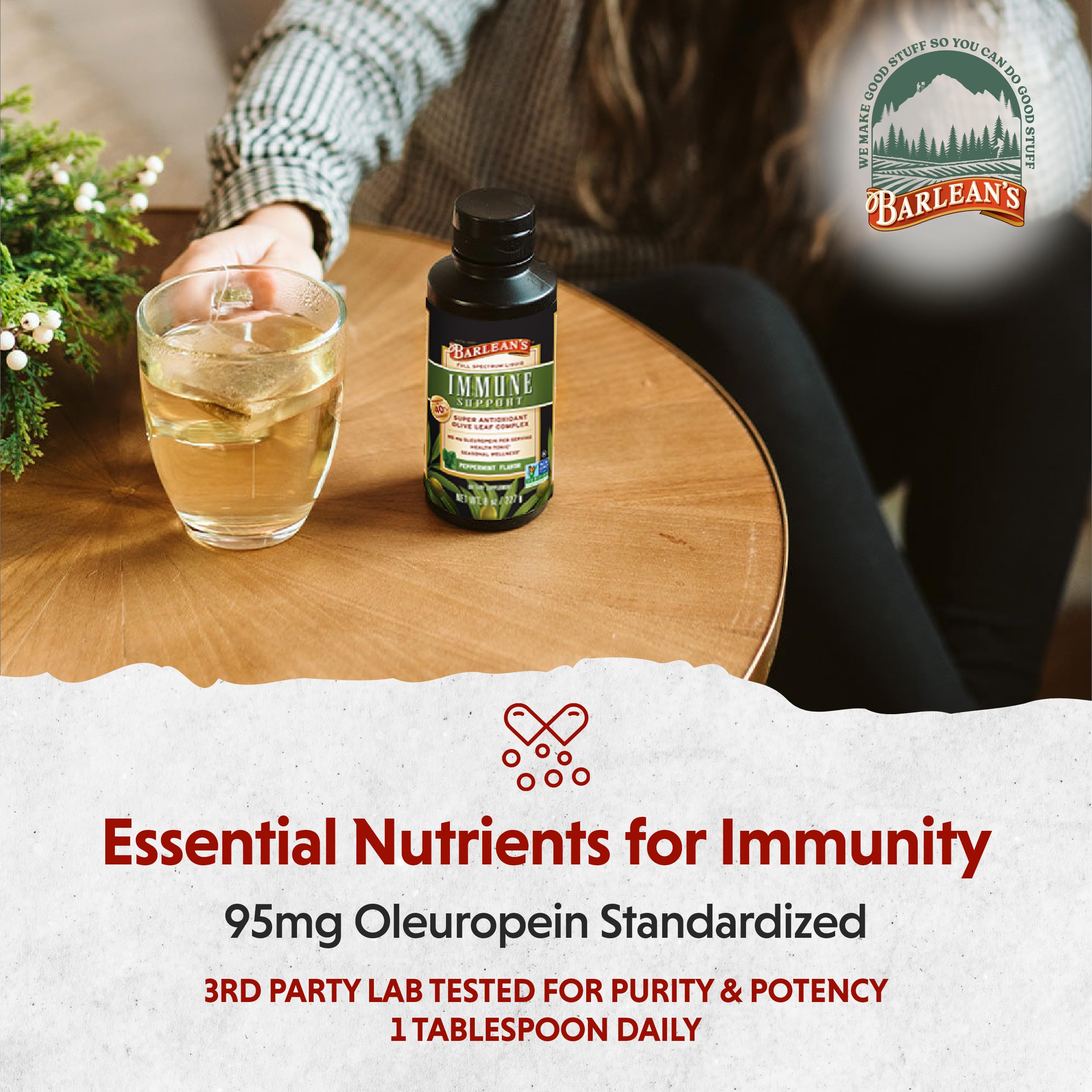 Barlean's Peppermint aroma enhances the tasting experience.