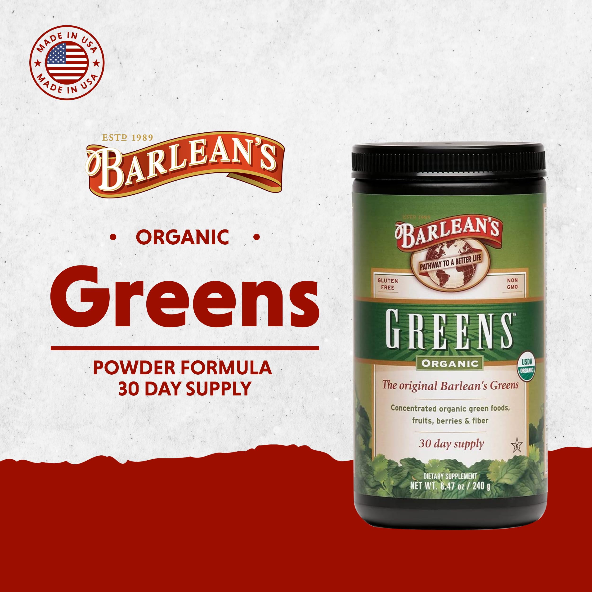 Barlean's Probiotic Blend and Fiber Powder Jar supports everyday gut-friendly nutrition.