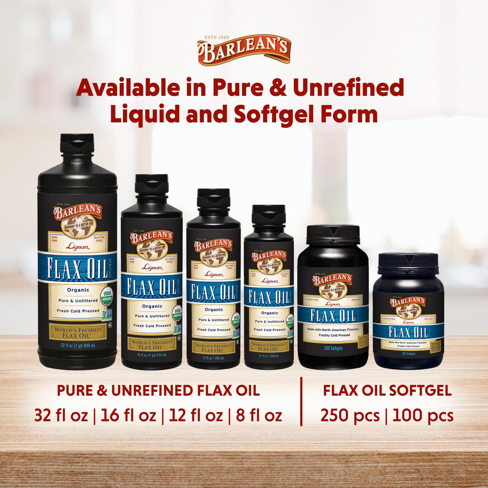 Label highlights SDG lignans and antioxidants in Barlean's flax oil