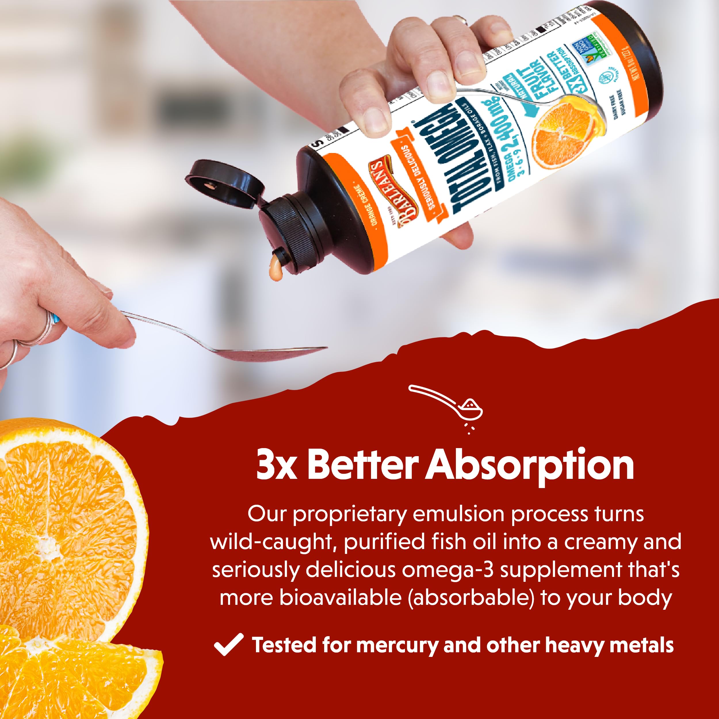 Child-friendly serving with Barlean's omega mix as a daily option