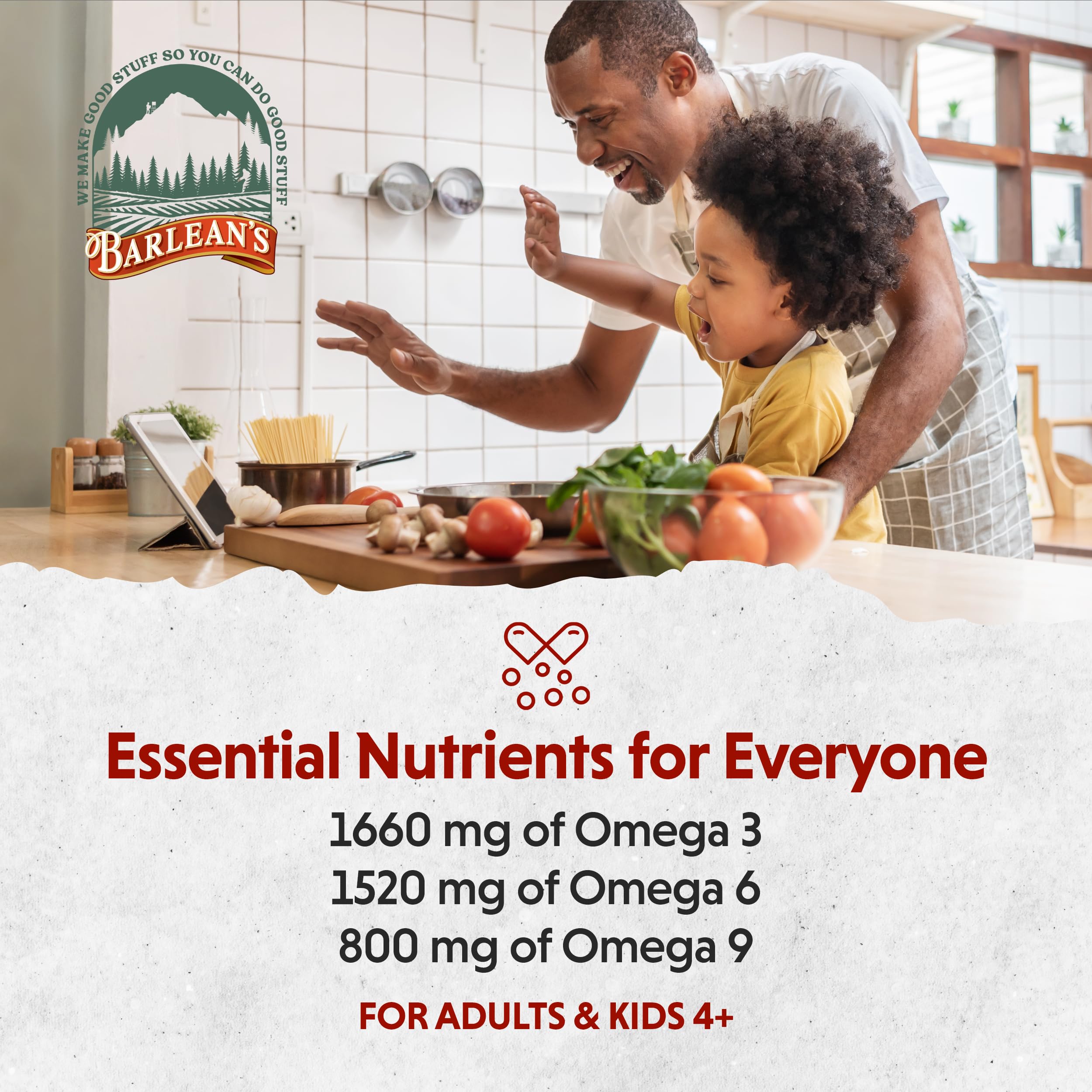 Barlean's Omega 3-6-9 mixed into oatmeal for a morning boost.