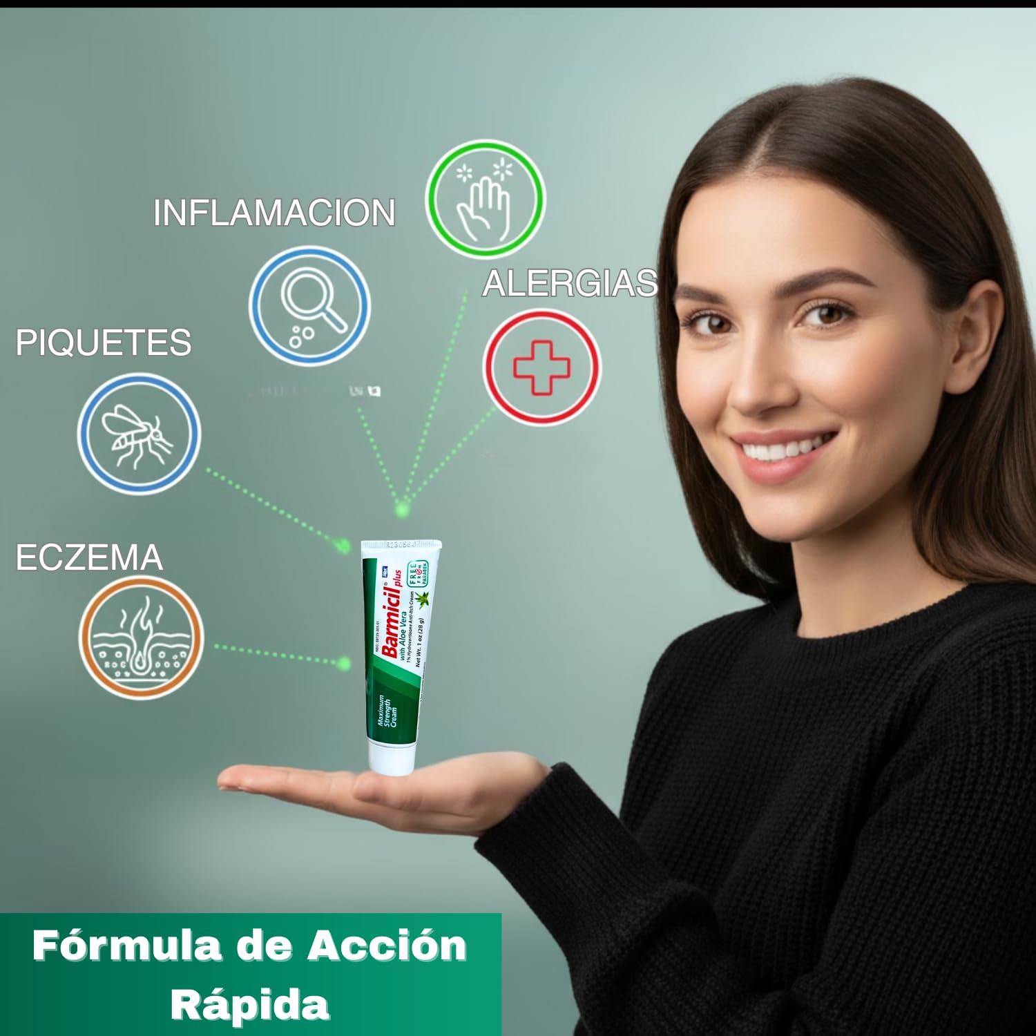 Barmicil Plus Cream highlights aloe vera for hydration.
