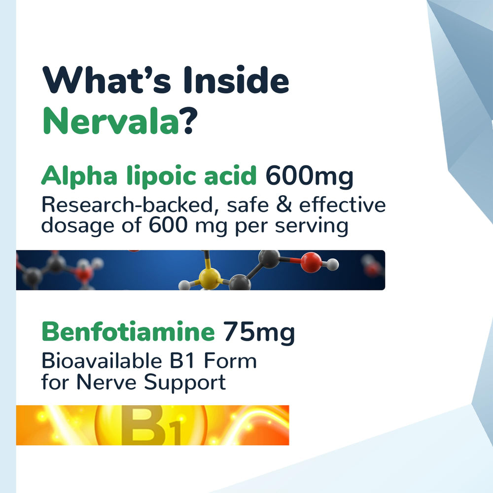 USA-made badge on Nervala bottle signaling quality and testing.