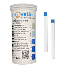 Bartovation Ascorbic Acid test strips in a vial for quick food testing