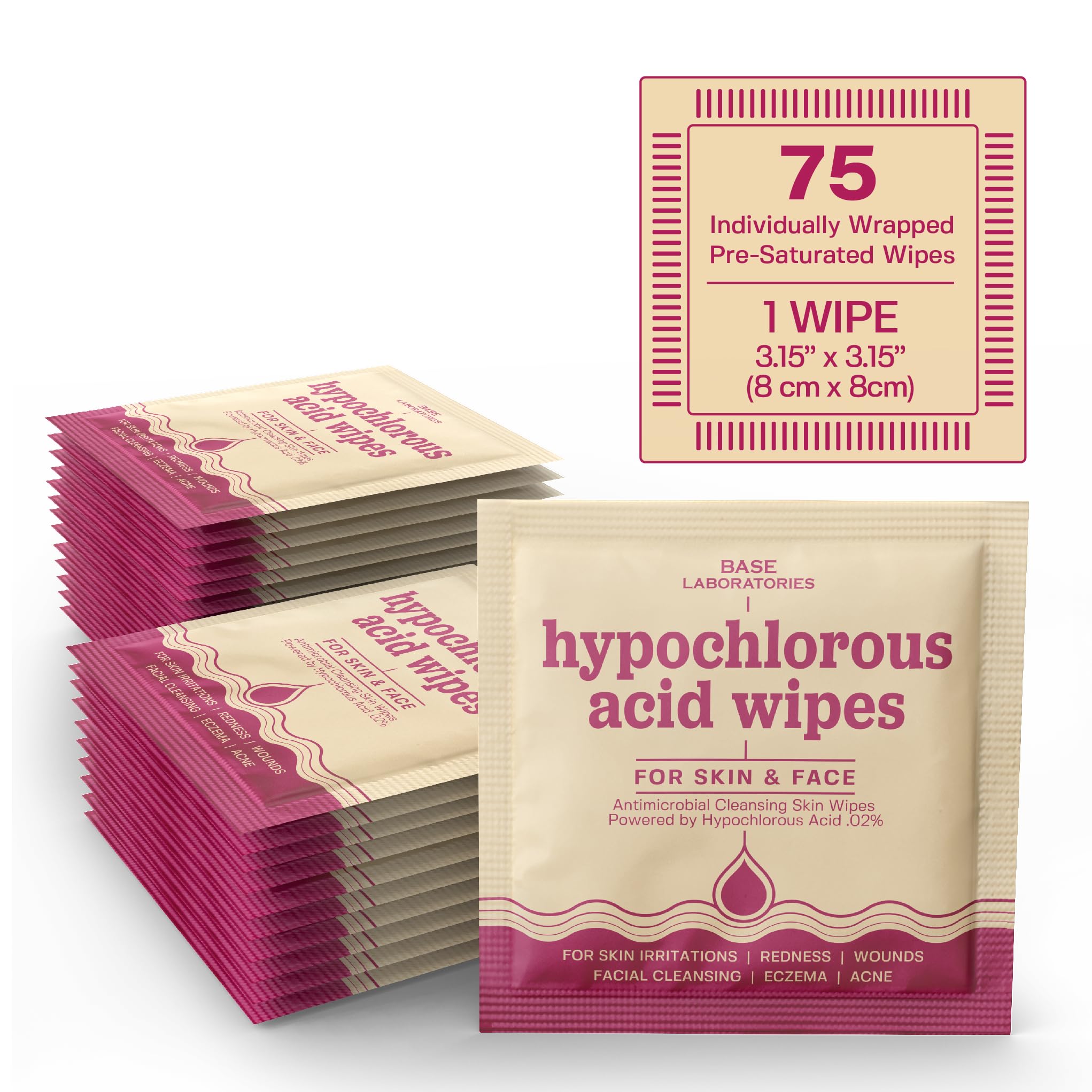 BASE LABORATORIES HOCl wipes travel-friendly for quick refreshes.