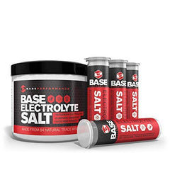 BASE Performance electrolyte salt tub powering bulk refills for training sessions.
