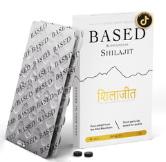 Based Shilajit tablets in blister-pack front for convenient daily energy support