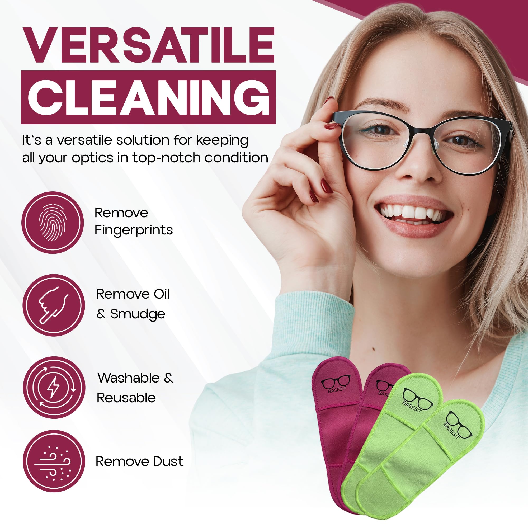 Basesit cleaning cloth suitable for cameras and phone lenses.