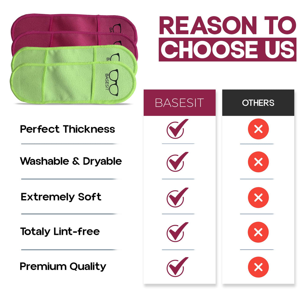 Basesit compact cloth fits a glasses case for portable use.