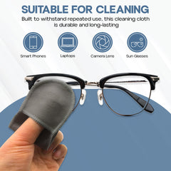 Basesit cloth cleans smartphone and glasses for screen clarity.