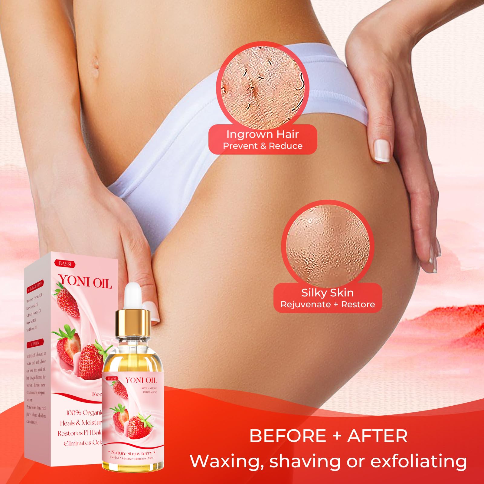 BASSI ingredients label close-up highlights natural plant extracts.