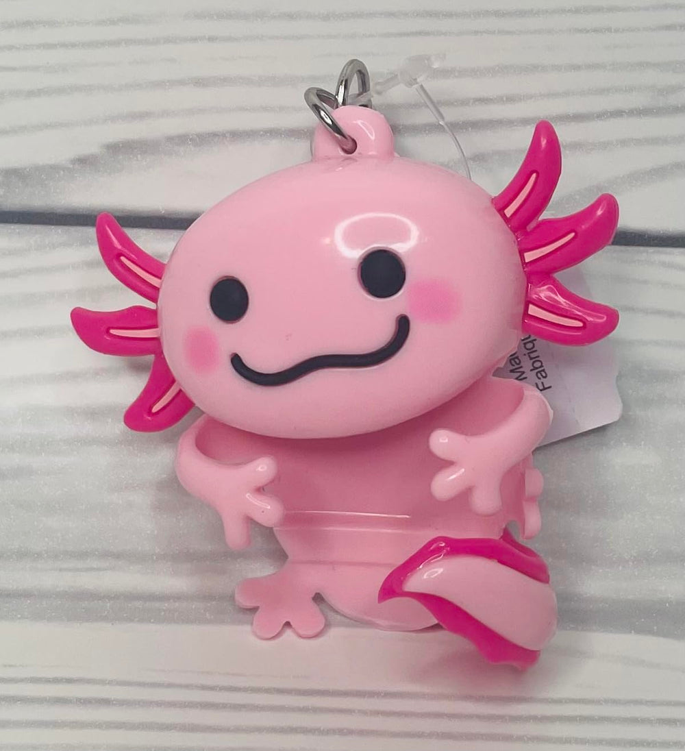 Bath & Body Works Pink Axolotl PocketBac Holder with clip-on attachment for bags