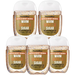 Bath and Body Works Pocketbac Warm Vanilla Sugar 5-pack display, on-the-go cleaning