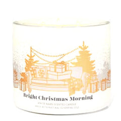 Bath & Body Works White Barn 3-Wick Candle Bright Christmas Morning with label artwork varies; creates seasonal ambiance