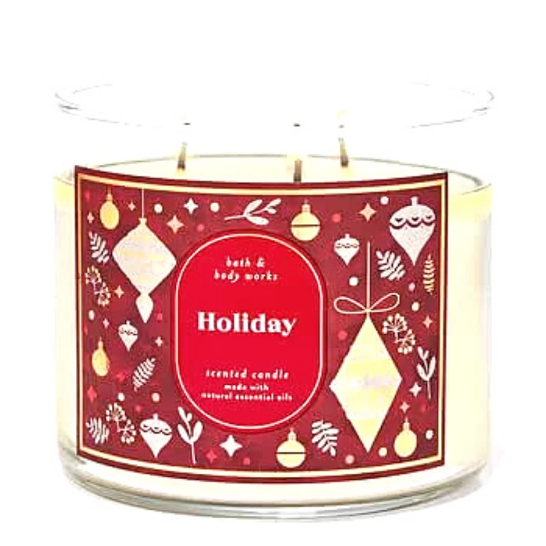 Bath & Body Works White Barn 3-Wick Candle with essential oils for festive fragrance and cozy ambiance
