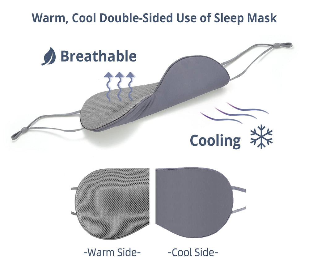 BATHRINS Sleeping Mask 2 Pack adjustable-strap prevents hair tangles for side sleepers.