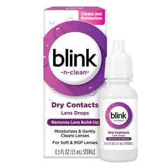 Bausch + Lomb Blink N Clean daily bottle pour for quick lens refreshment.