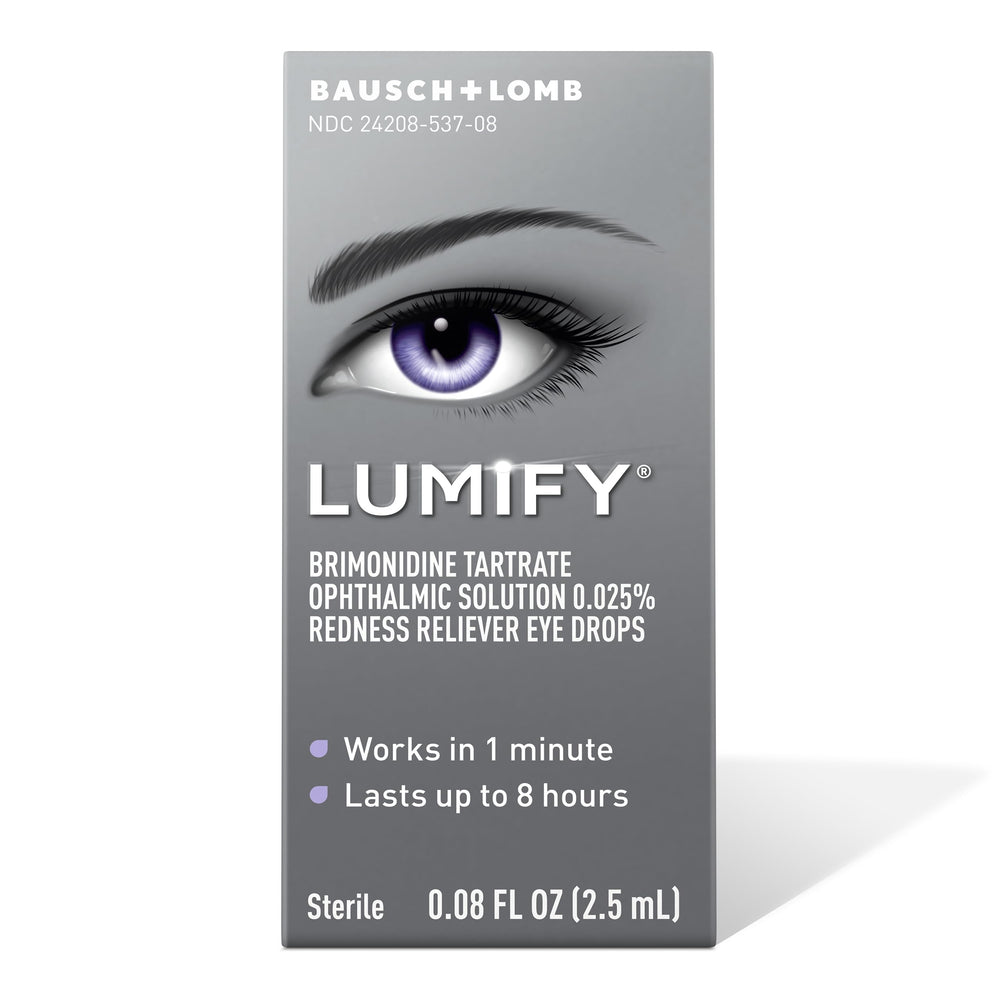 Pack of six LUMIFY bottles ideal for home and travel redness relief