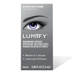 Pack of six LUMIFY bottles ideal for home and travel redness relief