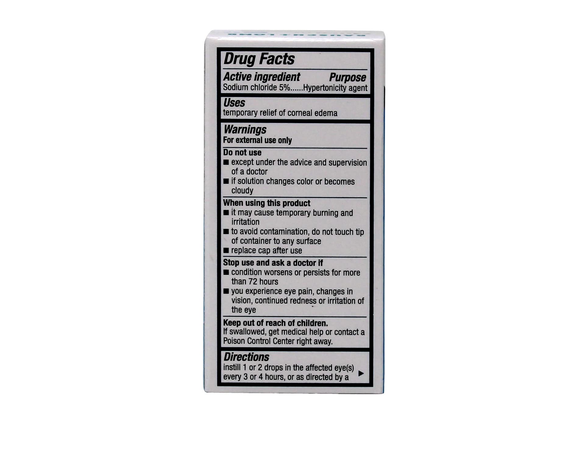 Bausch + Lomb Muro 128 label view showing product details.