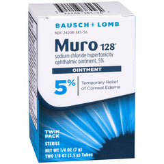 Closeup of Muro 128 label highlighting 5% sodium chloride.