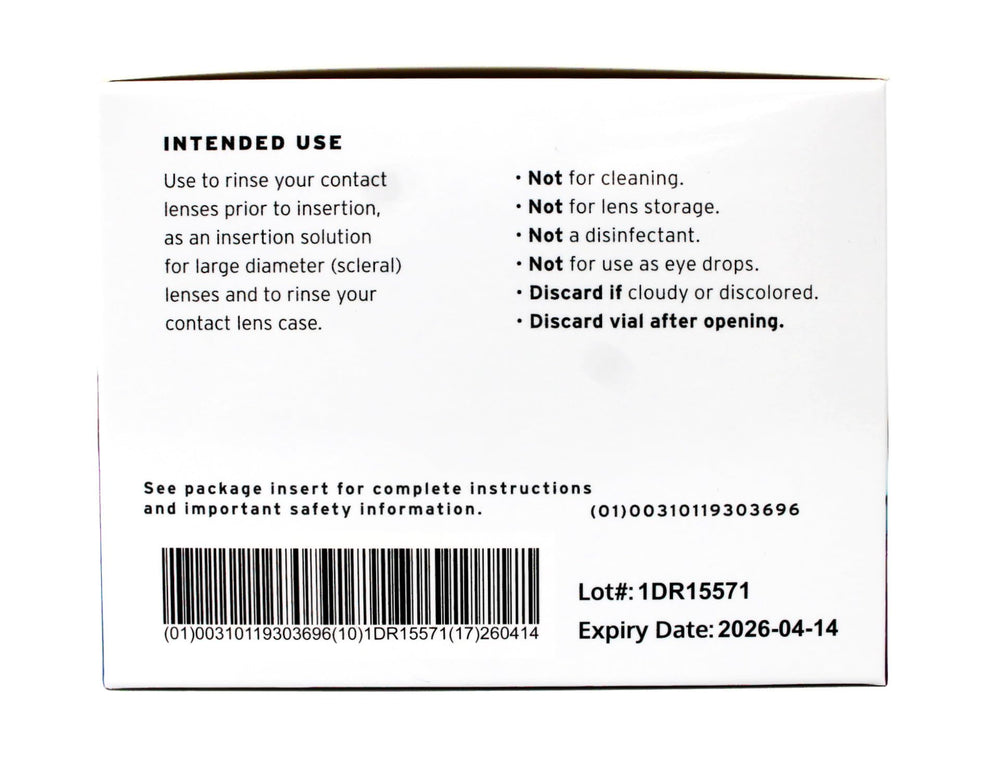 Bausch + Lomb ScleralFil single-use vial, designed for safe lens care.