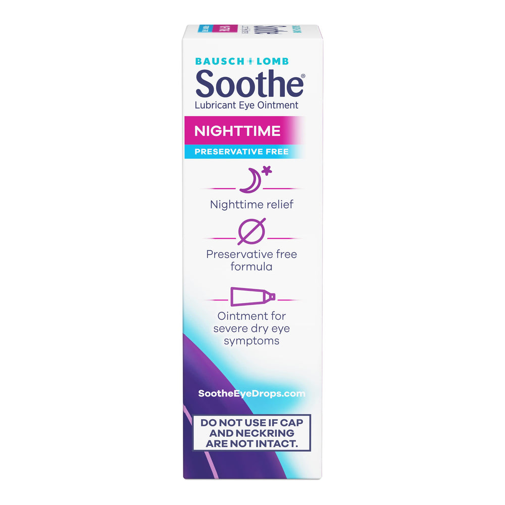 Application glide on eyelid with Bausch + Lomb Soothe night-time ointment