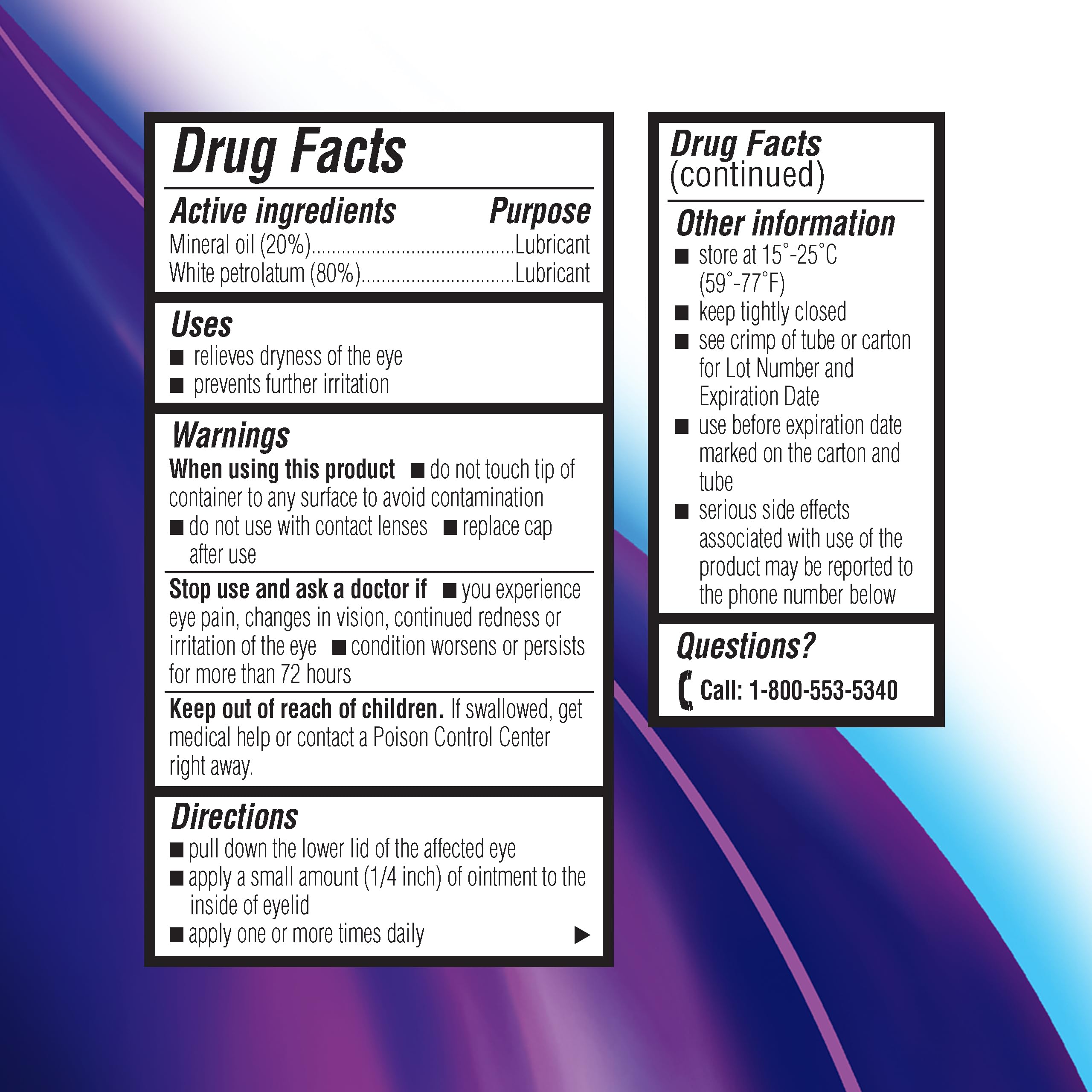 Ointment dispense tip illustrating gentle overnight moisture barrier