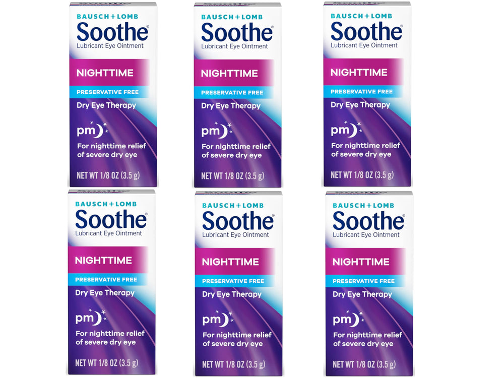 Bausch + Lomb Soothe night-time ointment box for six-pack overnight eye care