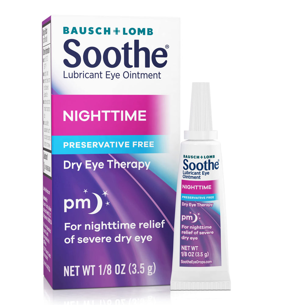 Bausch + Lomb Soothe night-time ointment tubes ready for bedtime eye comfort