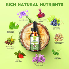 BBEEAAUU TMG liquid drops close-up highlights high-absorption formula for quick results.