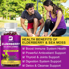 BBeworths Elderberry Gummies nutrient label highlights zinc, vitamin C, and D3.