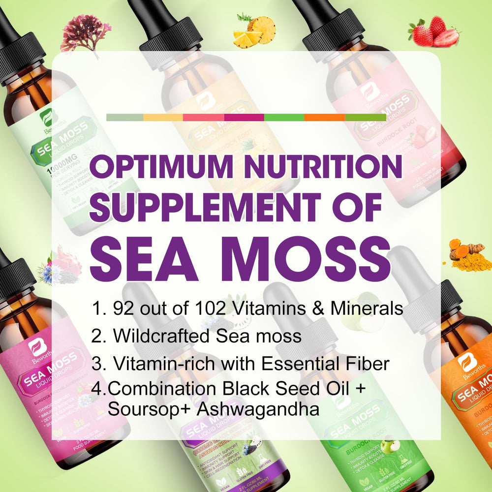 Digestive wellness with B BEWORTHS Sea Moss Liquid Drops mix-in