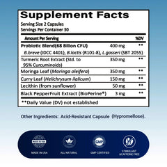 Packaging highlights 68B CFU probiotics for digestive balance