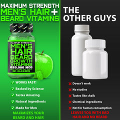 BBS Best Beard Stuff bottle label highlights DHT-free formula