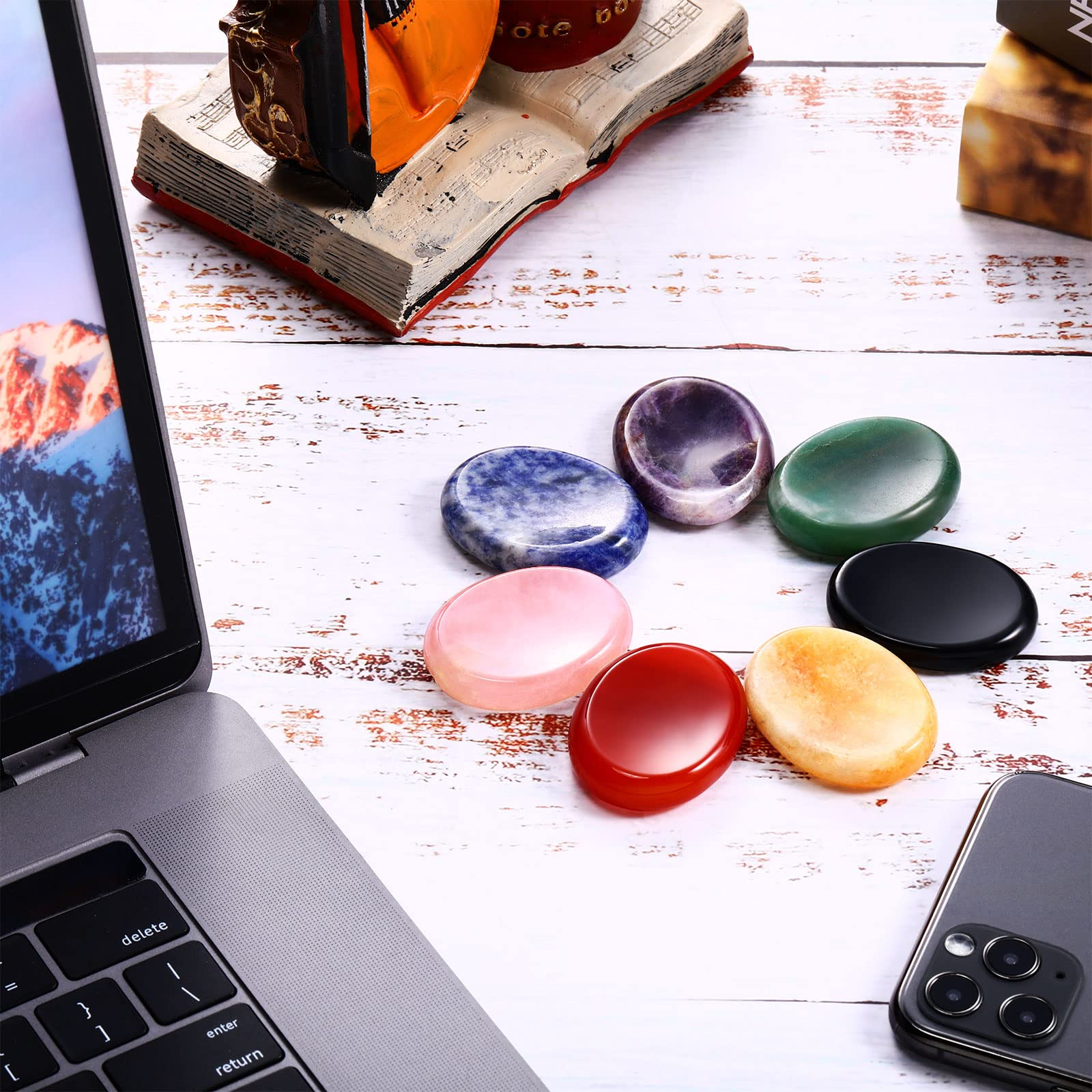 BBTO tiger's eye worry stone provides grounding energy for stress relief on the go
