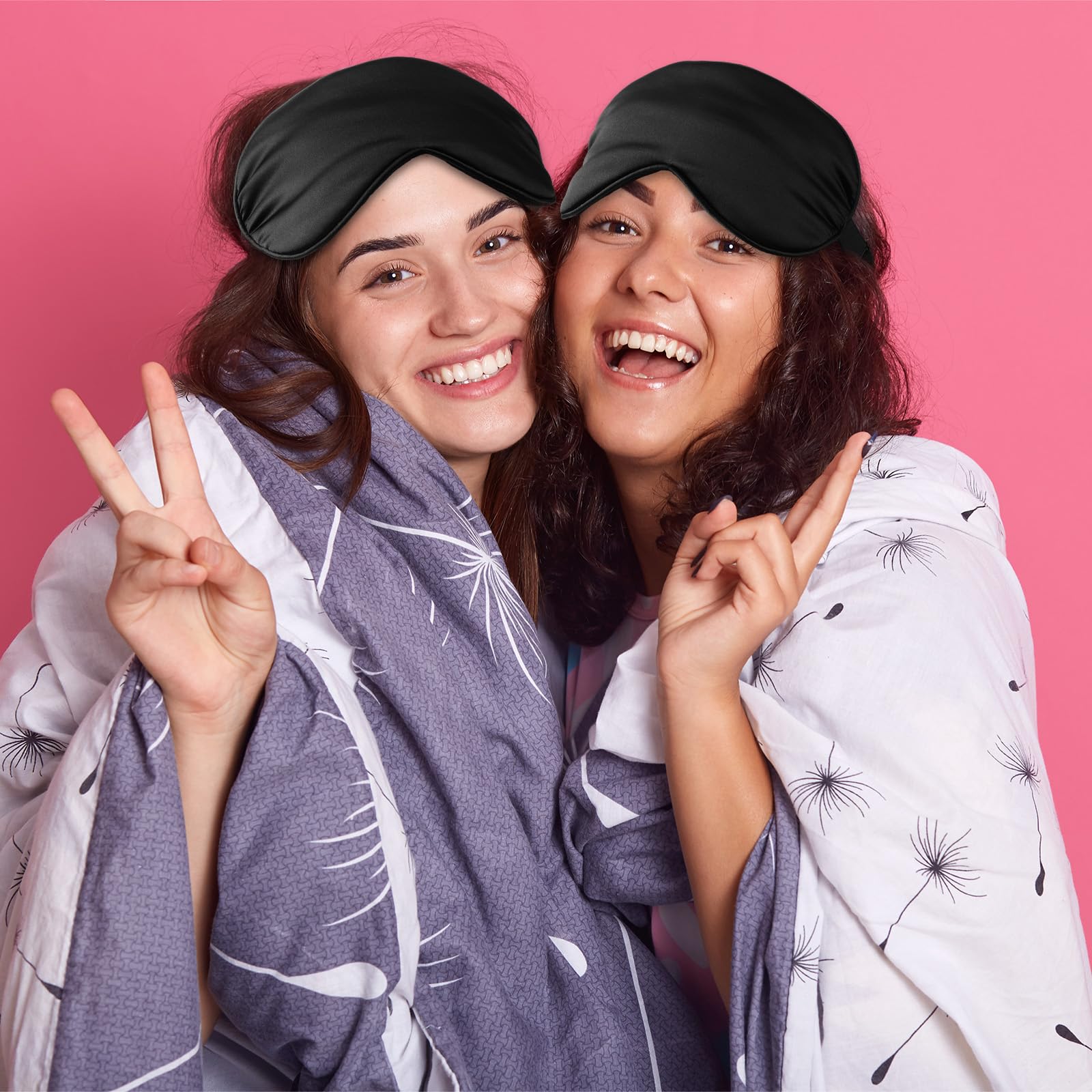 BBTO 8-pack silk sleep masks for sharing with family or friends