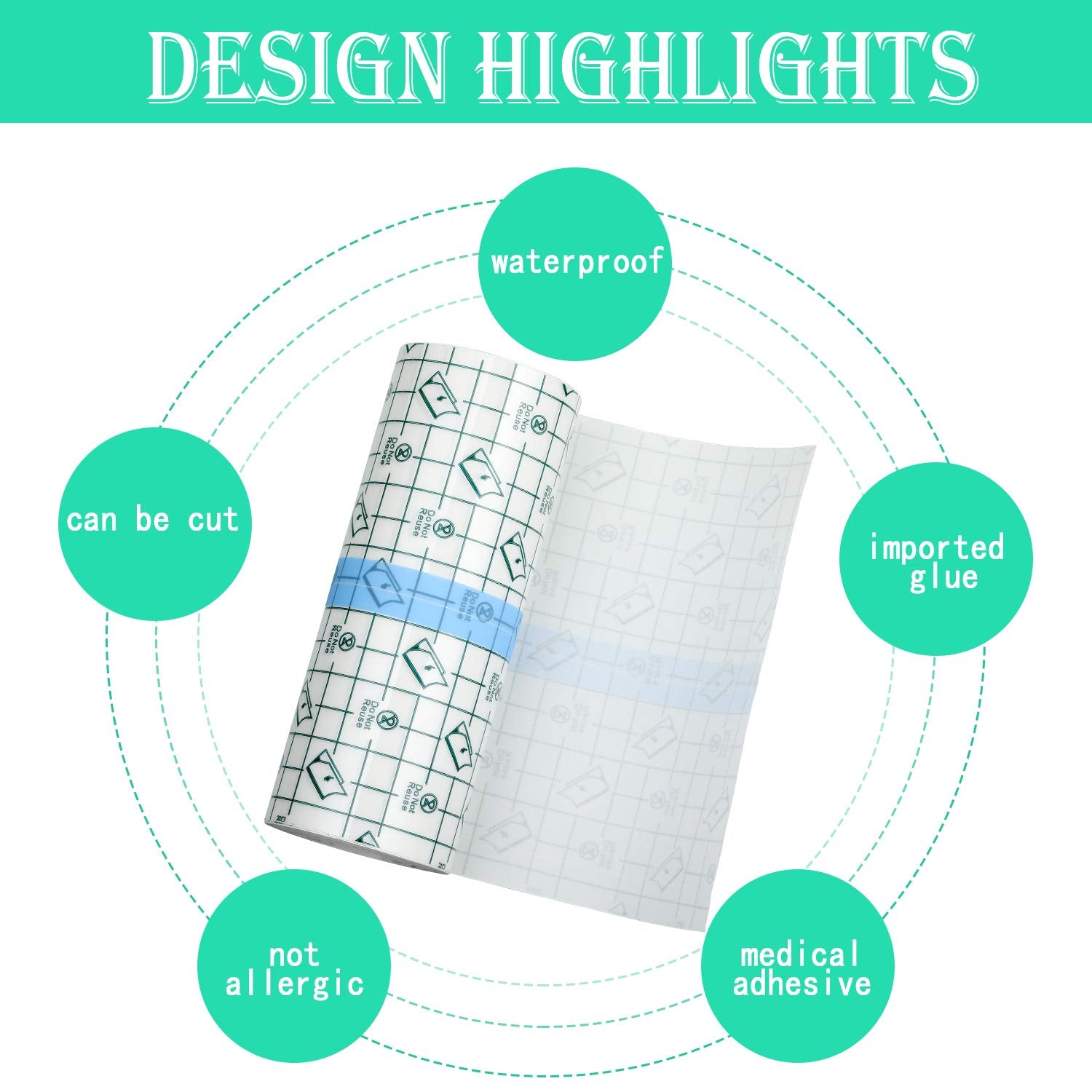 BBTO adhesive bandage close-up shows clear film for discreet coverage